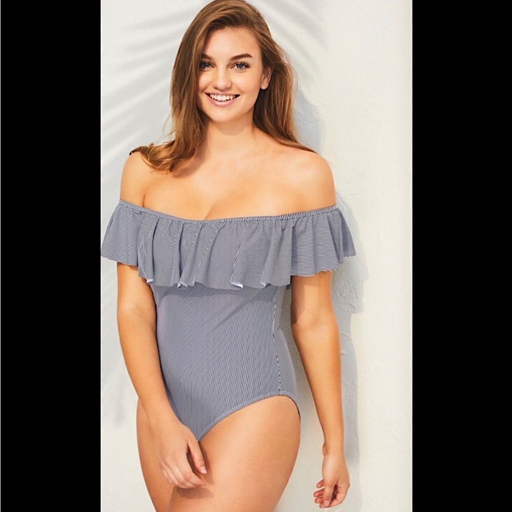 Uncommon Sense Off-Shoulder Ruffle One-Piece Swimsuit XL - Picture 1 of 11